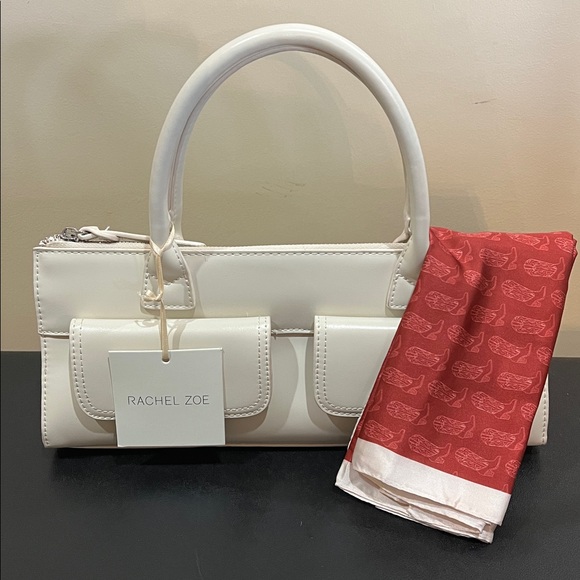 Rachel Zoe Handbags - Rachel Zoe | Ivory Shoulder Bag w/ Boot Scarf